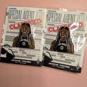 Jackie Young Las Vegas Aces WNBA Collectible Pins X 2